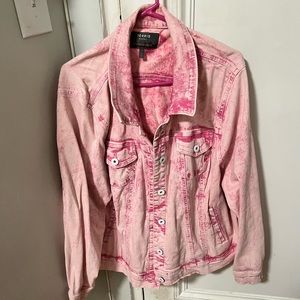 torrid pink jean jacket acid wash like new